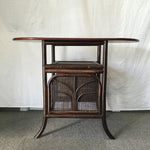 Vintage MCM 3pc Rattan & Wood Dining Set