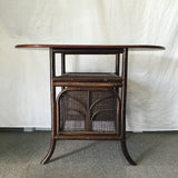 Vintage MCM 3pc Rattan & Wood Dining Set