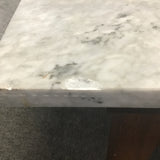 Vintage Craftsman Mahogany 1-Drawer Marble-Top Coffee Table