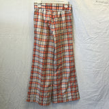 Vintage 70's Red & White Plaid Wide-Leg Pants