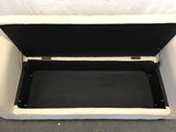 Modern Off-White Upholstered Storage Bench