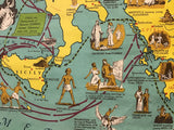 Vintage 1962 Denoyer-Jeppert "Mediterranean Mythology..." Scroll Map