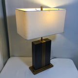 Modern Mission Martha Stewart "Barclay" Brown & Brass Metal Table Lamp