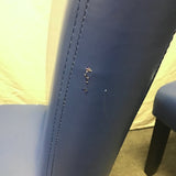 Pair of Modern Blue Vinyl Parsons Dining Chairs