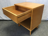 Modern Cherry Veneer 1-Drawer 2-Tier Night Stand
