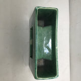 Vintage MC McCoy Green Ceramic Goldfinch Vase
