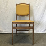Vintage Stakmore Solid Black Walnut & Yellow Vinyl Folding Chair