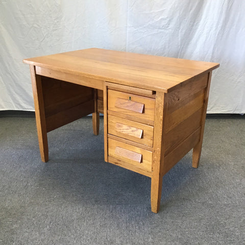 Vintage Craftsman Solid Oak 3-Drawer Children's Desk