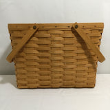 2001 Longaberger Woven Solid Maple Picnic Basket