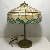 MCM Lamb Bros. Slag Shade & Tulip Barrel Table Lamp