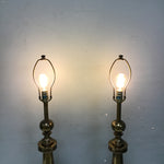 Pair of Vintage Stiffel Solid Brass "Pawn" Table Lamps