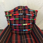 Vintage Reupholstered Red & Blue Plaid Armchair