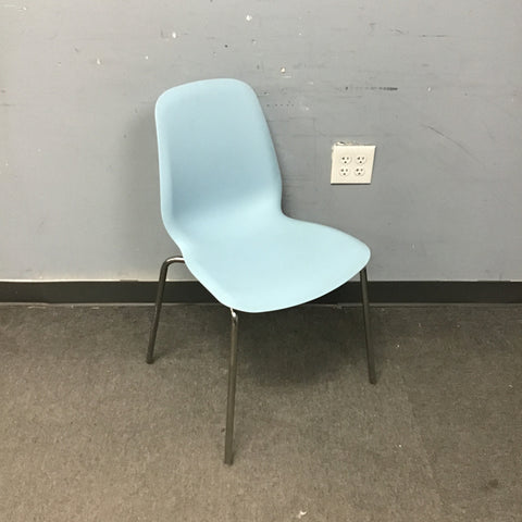 Vintage IKEA LEIFARNE Blue Shell Stacking Dining Chair