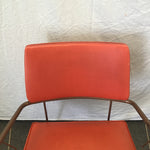 Vintage MCM Orange Vinyl & Brown Metal Armchair
