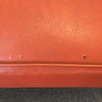Vintage MCM Orange Vinyl & Brown Metal Armchair