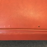 Vintage MCM Orange Vinyl & Brown Metal Armchair
