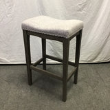 Single Modern Grey Upholstered Saddle Bar Stool