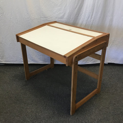 Vintage Solid Maple & White Formica Art/Writing Desk