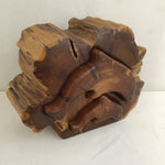 Vintage Solid Cedar Dolphin 2-Drawer Jewelry Box