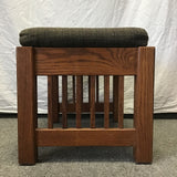 2pc Modern Mission The Craftsman Collection Solid Oak & Green Armchair & Ottoman
