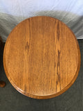 Pair of Vintage Farmhouse Oak Veneer Oval End Tables