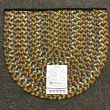 Single Half-Oval Multi-Color Braided Area Rug