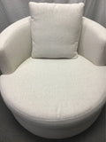 Contemporary Pottery Barn Off-White "Balboa" Swivel Armchair