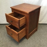 Single Vintage Solid Pine 2-Drawer Night Stand