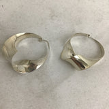 Vintage Modernist Gerhard Herbst Sterling Spiral Ribbon Hoop Earrings