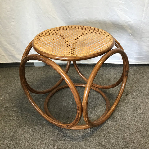 Vintage Square Bentwood & Cane End Table