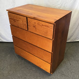 Vintage Craftsman Solid Pine 5-Drawer Chest of Drawers