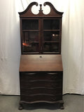 Vintage Federal 4-Drawer Glass-Front Secretary Desk