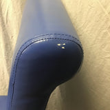 Pair of Modern Blue Vinyl Parsons Dining Chairs