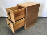 Single Vintage MCM Maple Veneer 2-Drawer Night Stand