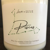 Lavender in Luxe 8oz "Pisces" (Zo3) Zodiac Candle in Clear Glass Jar