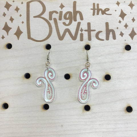 Brigh the Witch "Paisley" Iridescent Clear Acrylic Earrings