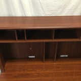 Modern Craftsman Faux-Cherry Laminate Computer Desk & Hutch Set