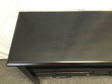 Vintage Chinoiserie Black Tropical Wood 2-Tier Sofa Table