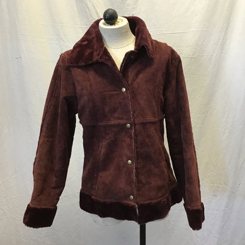 Wilsons Maxima Brown/Purple Leather Coat