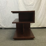 Vintage Mid-Century Cherry Veneer 3-Tier End Table