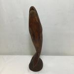 Vintage Dark-Stained Carved Wooden Dolphin