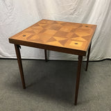 Vintage Custom Mixed Maple & Walnut Veneer Card Table