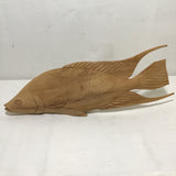 Hand-Carved Wooden Fish Sculpture