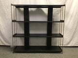 Vintage MCM Black Metal 4-Tier Shelf
