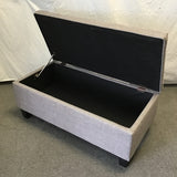 Modern Grey Upholstered Storage Bench