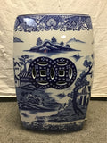 Modern Chinoiserie Pier 1 White & Blue Porcelain Garden Stool