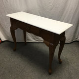 Vintage Medium-Stained & White-Painted Oak Laminate Sofa Table