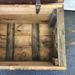 Vintage Dark-Stained Solid Pine Storage Crate