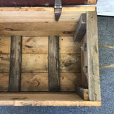 Vintage Dark-Stained Solid Pine Storage Crate
