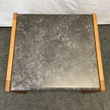 Pair of Modern Solid Oak & Faux Marble End Tables